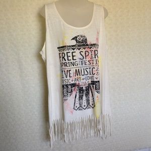 Maurices Boho Long Tank With Fringe, 2X